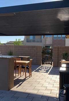 Pergola With Motorized Canopy, Eagle Rock